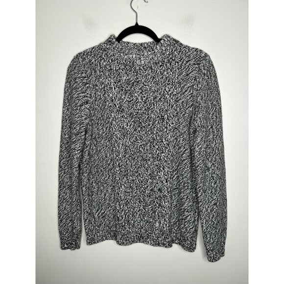 Lands’ End Women’s Gray Preppy Cable Knit Sweater Long Sleeve Size Medium - Picture 1 of 9